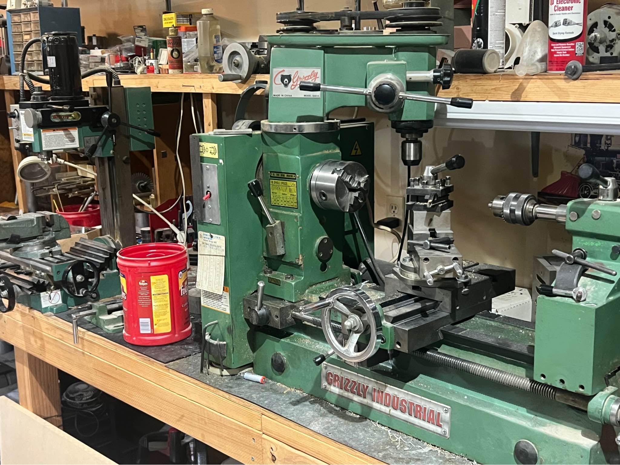 Grizzly Model G4015 Lathe/mill and Grizzly mini milling machine G8689 ...