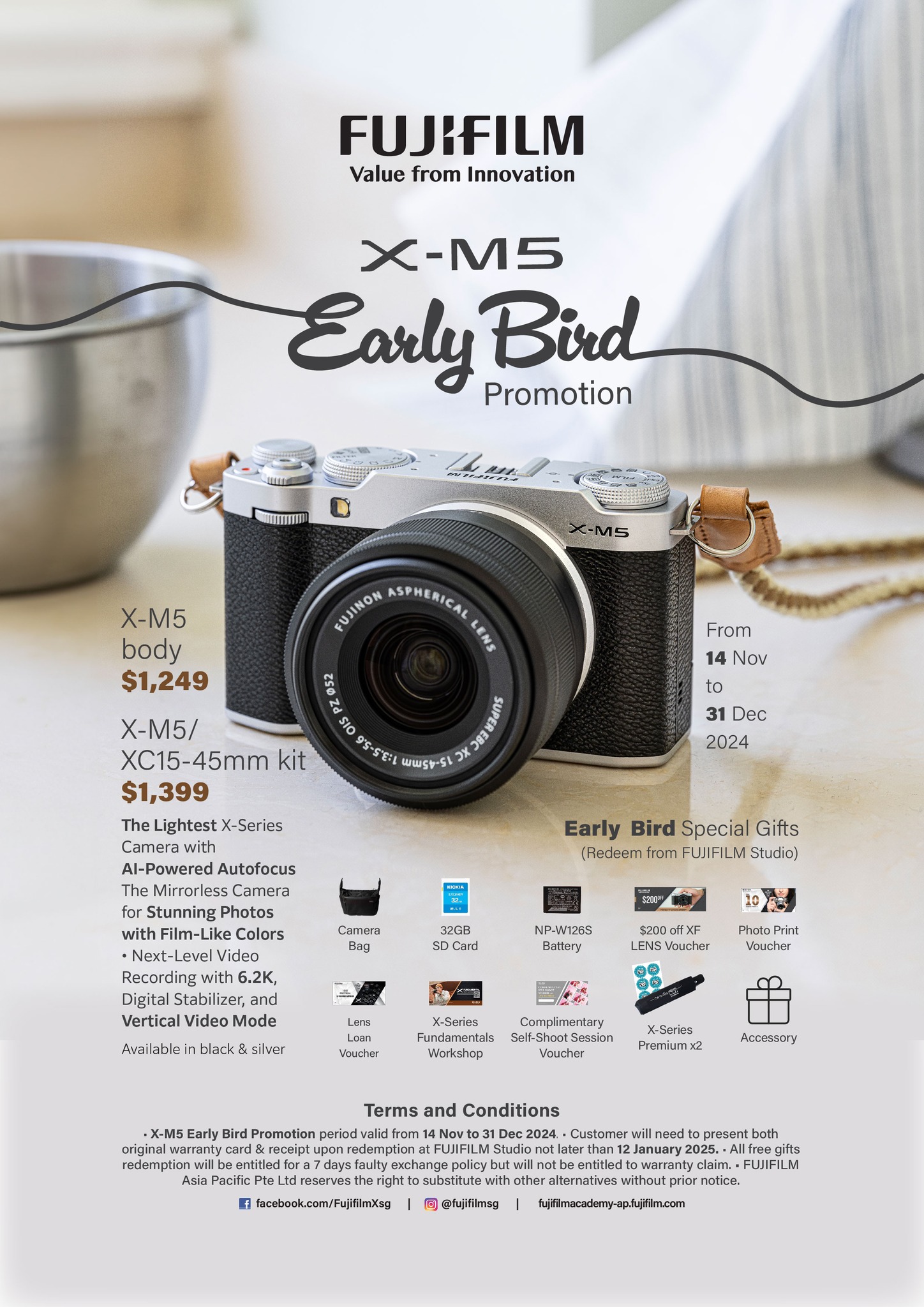 ? The Fujifilm X-M5 Early Bird Promotion is here! ? From 14th 