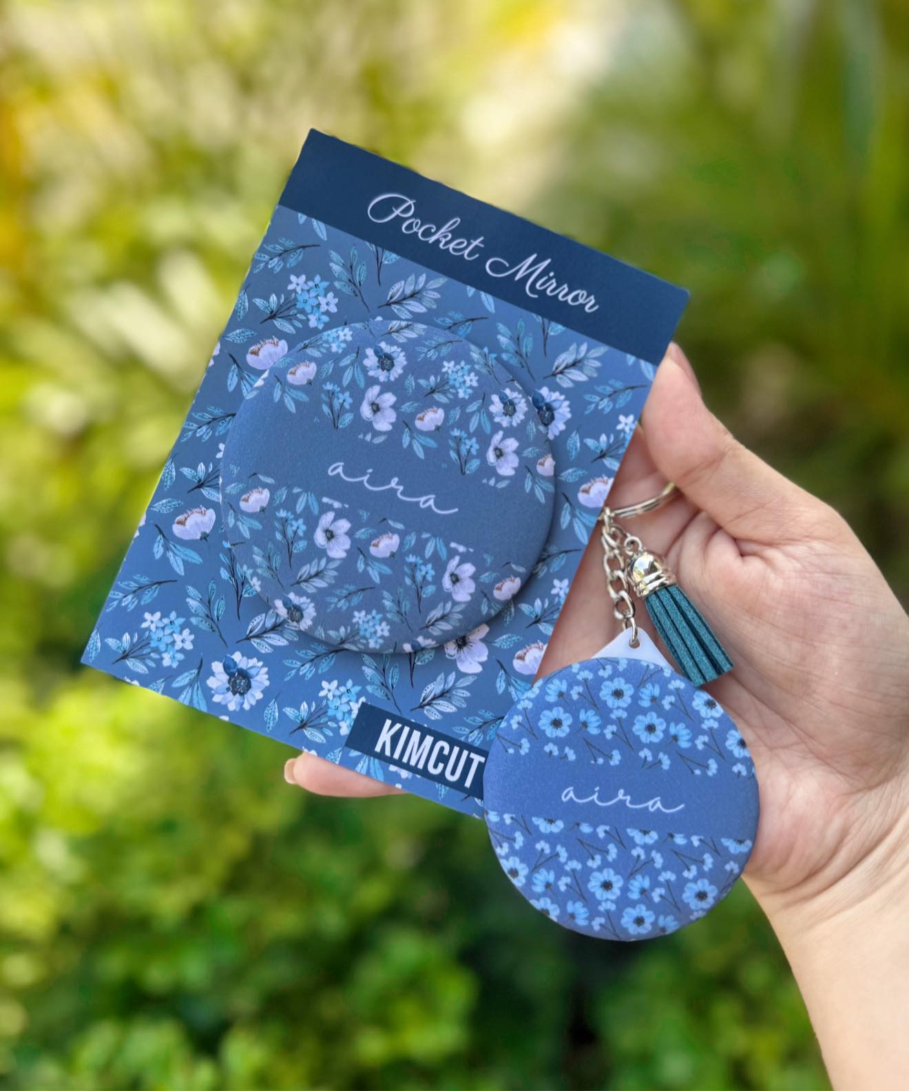 Kimcut - 75mm pocket mirror and 58mm mirror keychain. 🪻🍃 | Facebook