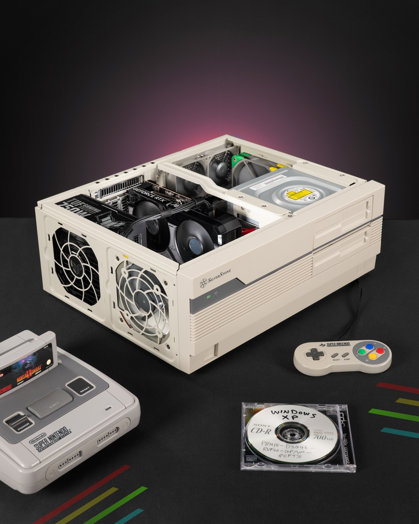 Silverstone FLP01 retro gaming PC build with modern hardware