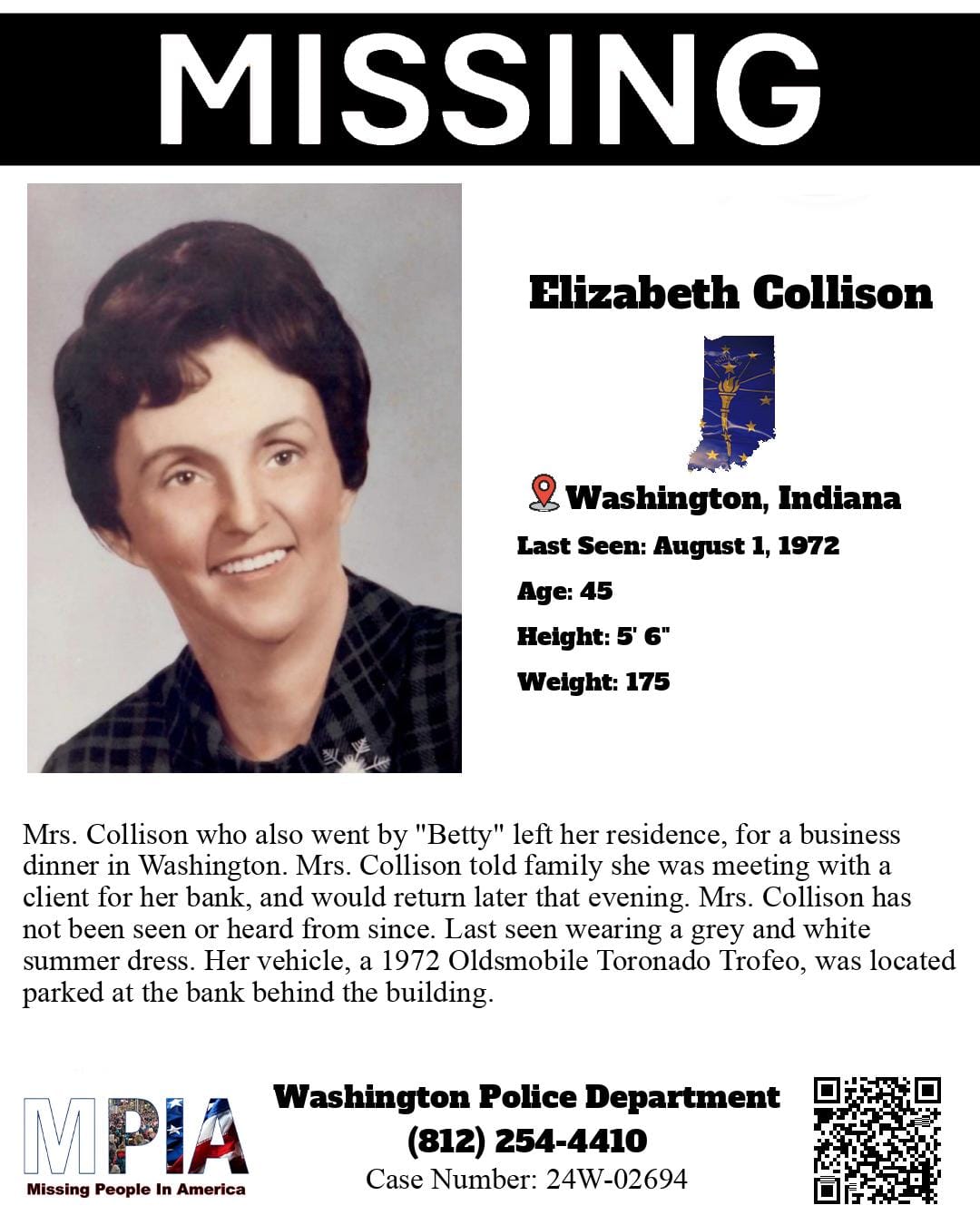 **NEW TO NAMUS** Mrs.... - Missing People In America