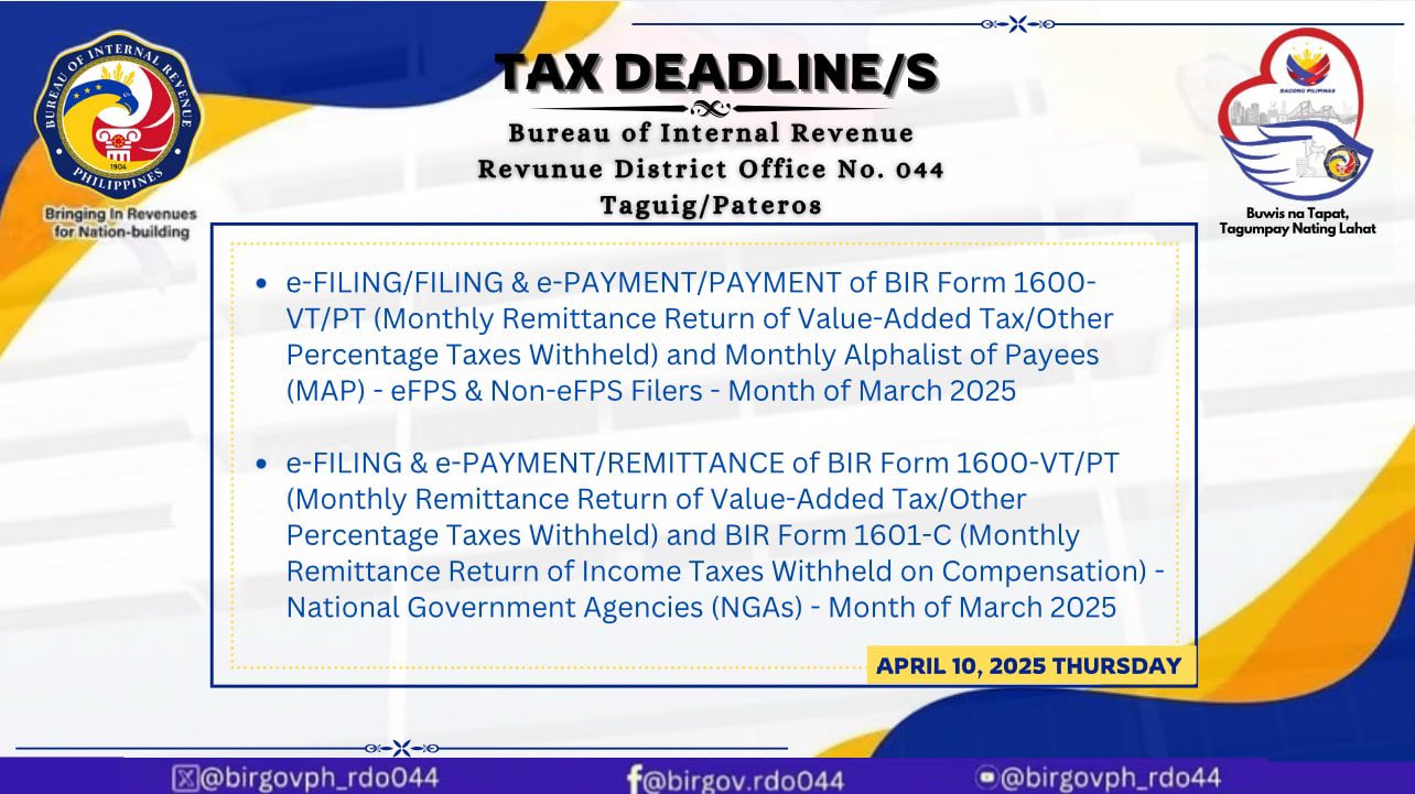Notice!... - BIR Revenue District Office 044 - Taguig/Pateros | Facebook