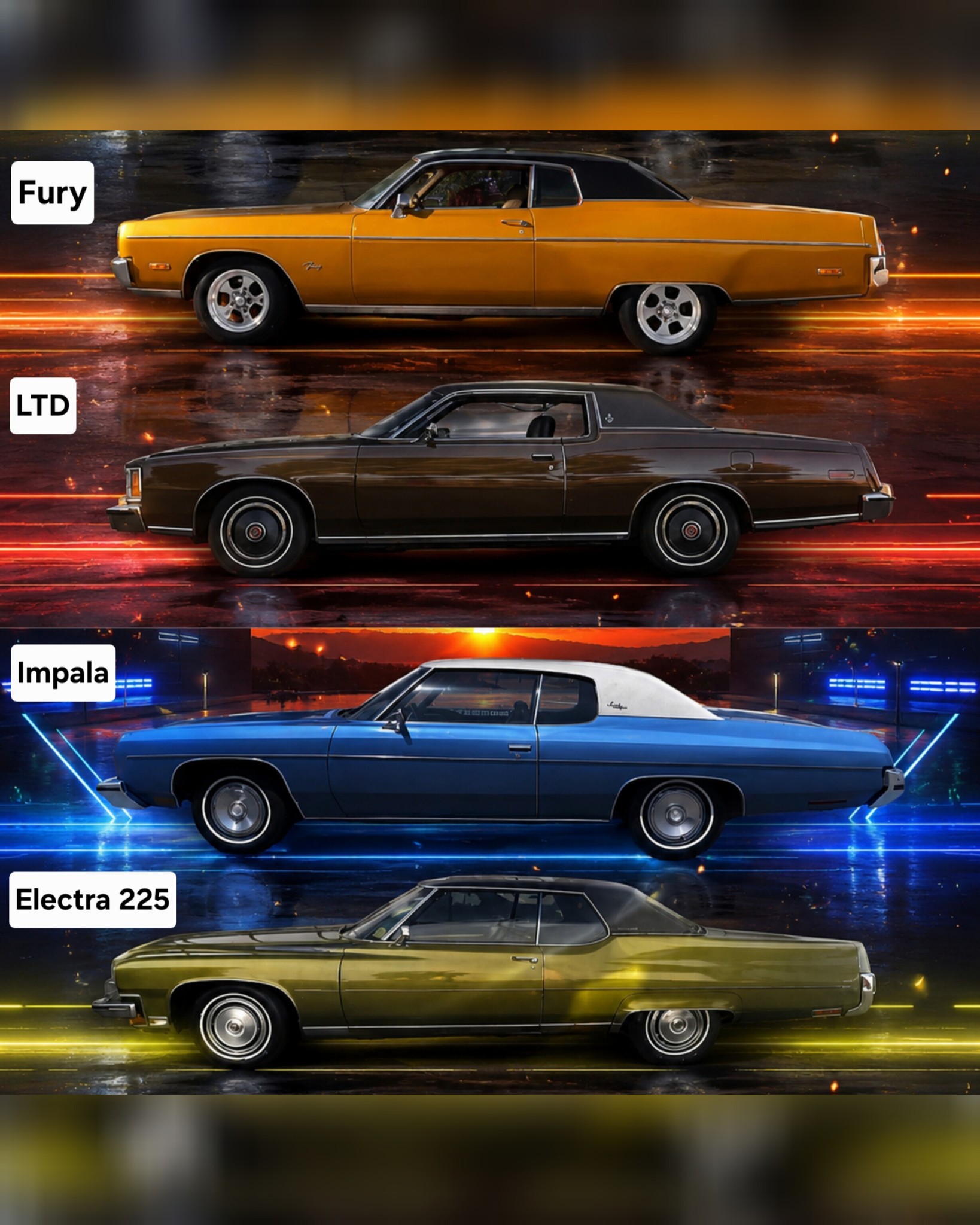53-54ＧＭ　エレクトリックアイ　インパラ　ベルエア　デイトン　ハイドロ 1973 Detroit built real steel. Fury, LTD, Impala, Electra 225