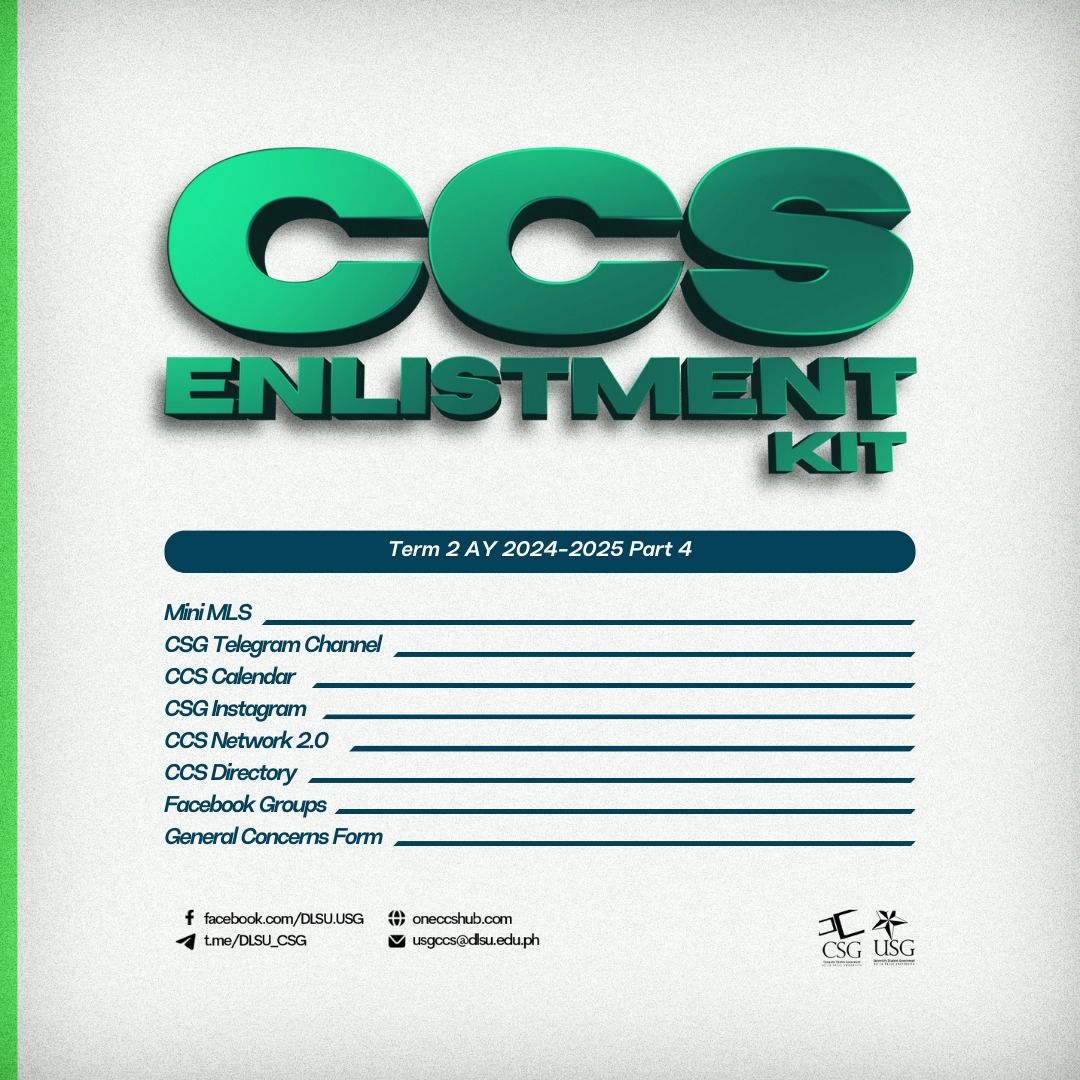 DLSU CSG - [ENLISTMENT T2 AY 24-25: Enlistment Kit Part 4... | Facebook