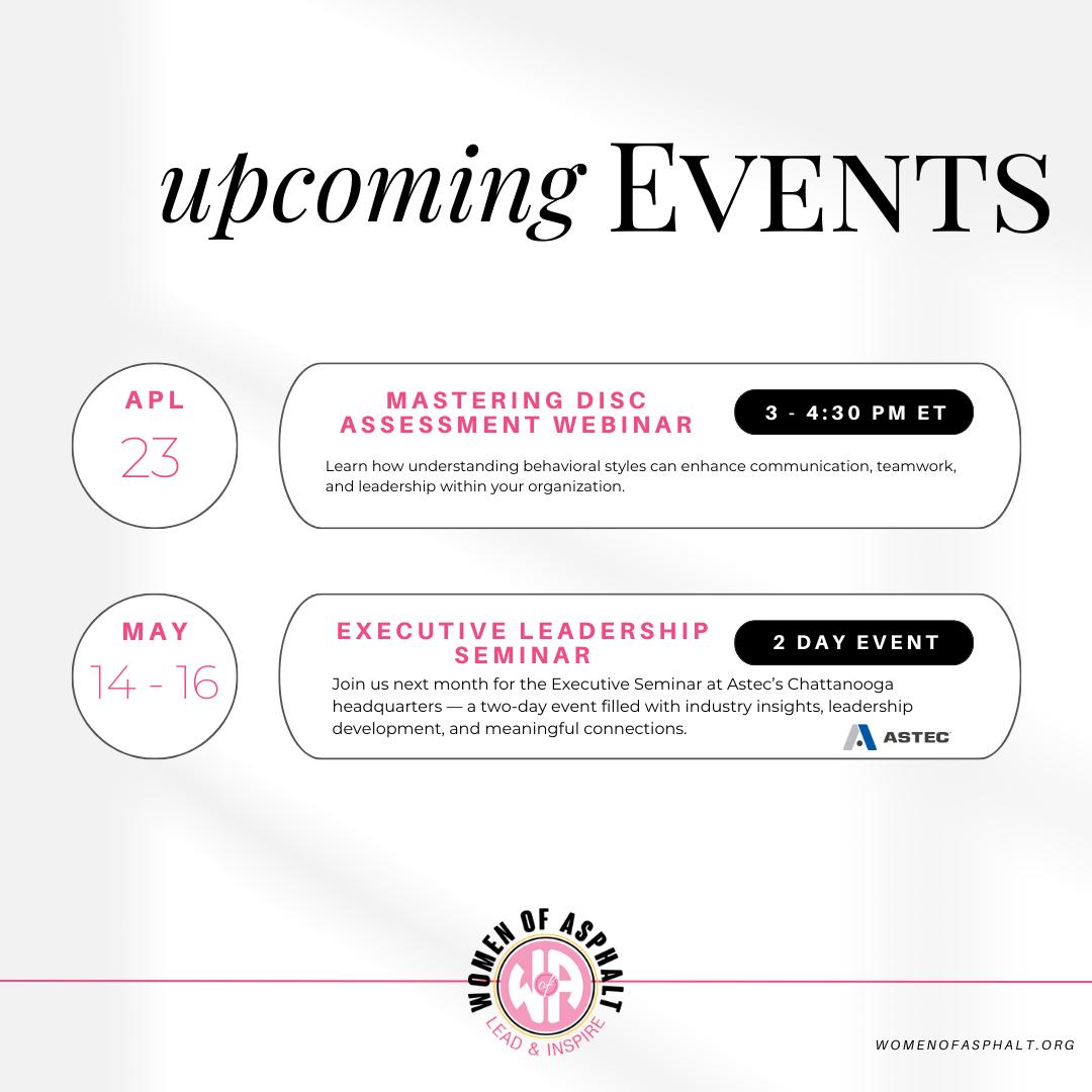 Women of Asphalt - Mark your calendars! Two powerful events are coming ...