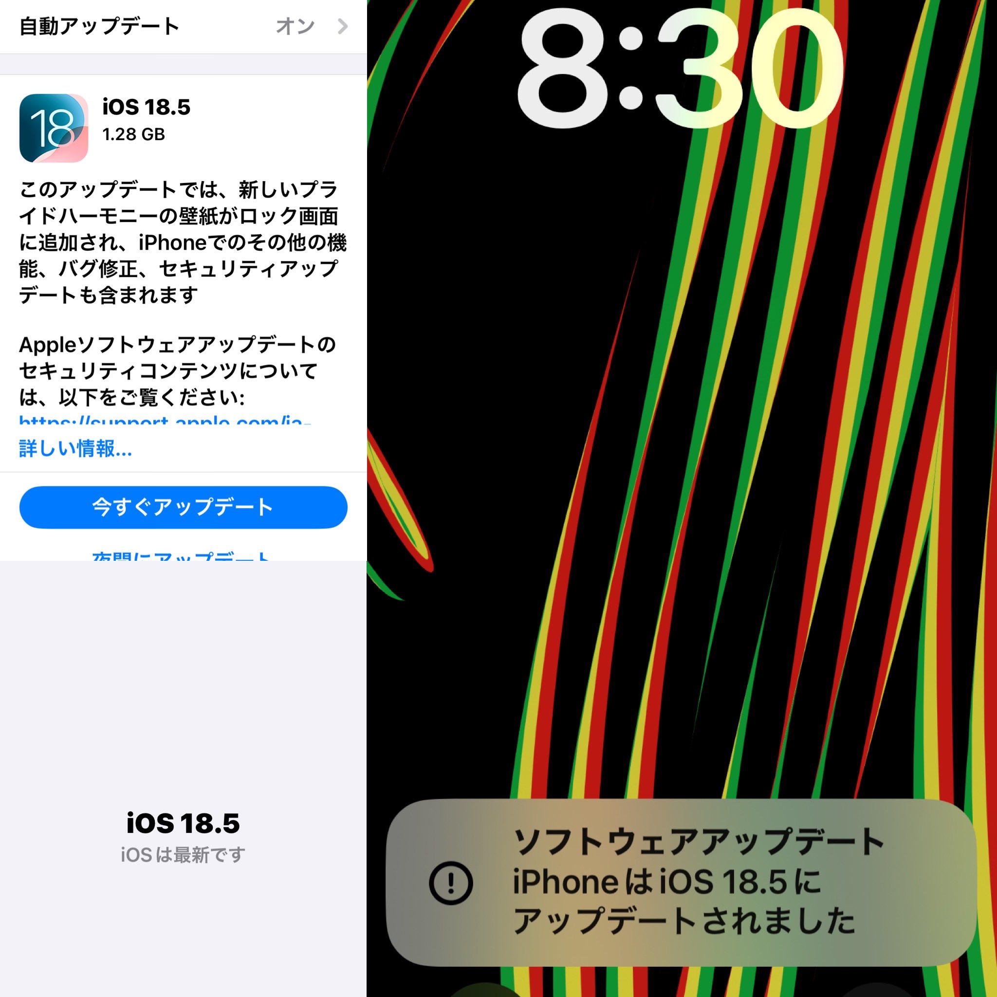 iOSアップデート】18.5 「13Pro」 【iPadOS】18.5 「M4iPadPro 