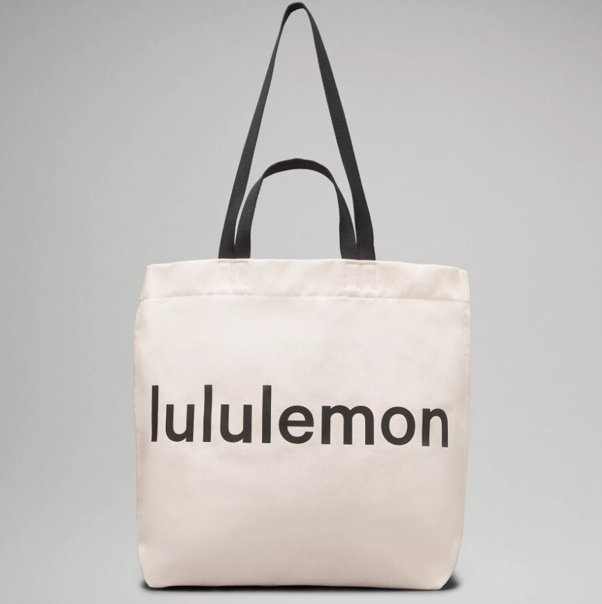 lululemon tote bag white Daily Multi-Pocket *Canvas in Natural/Black, One Si  lemon bunny Carry all and carry on Lululemon Daily Multi-Pocket Mini Canvas