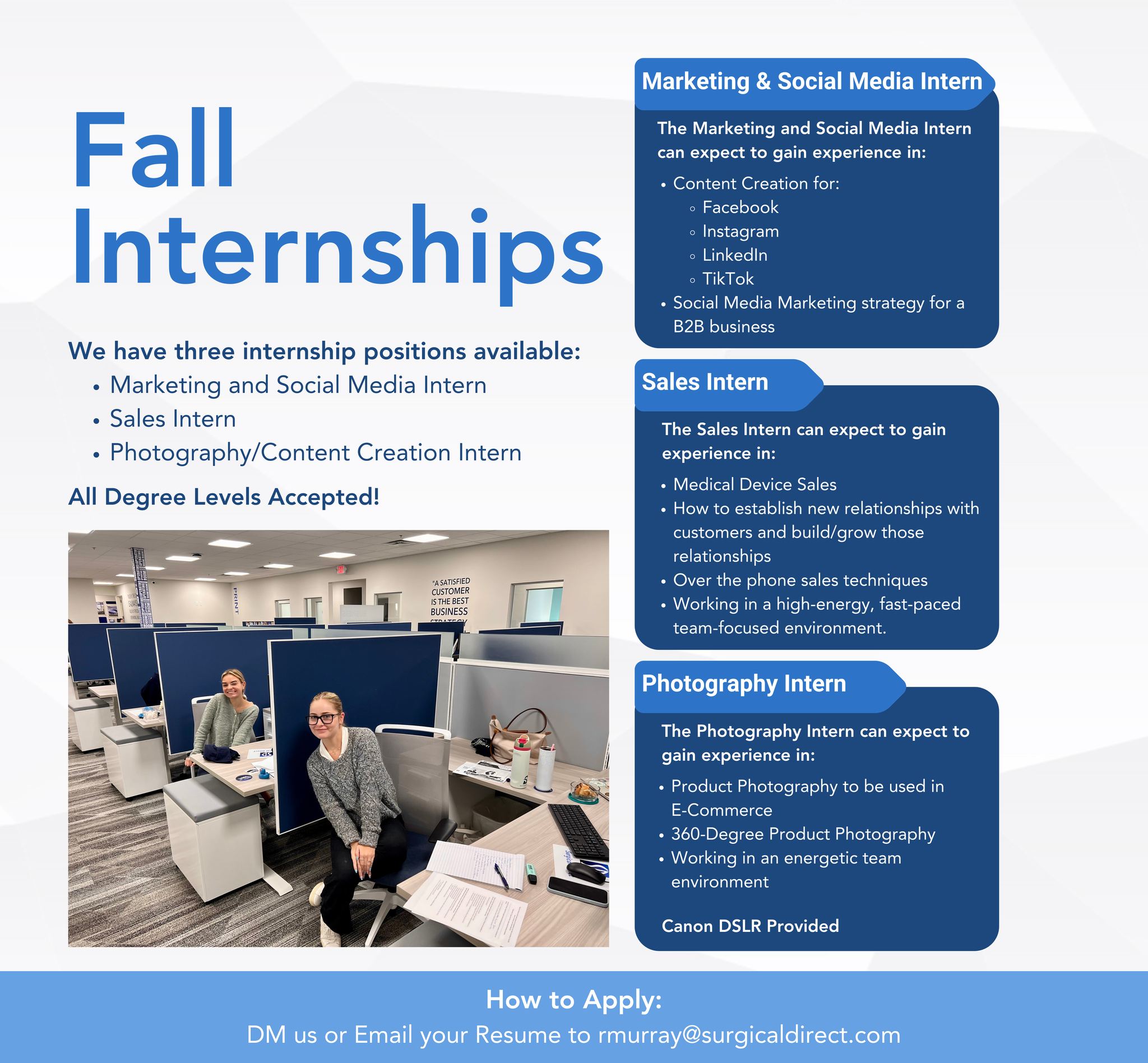 Surgical Direct - Our fall 2024 internship applications...