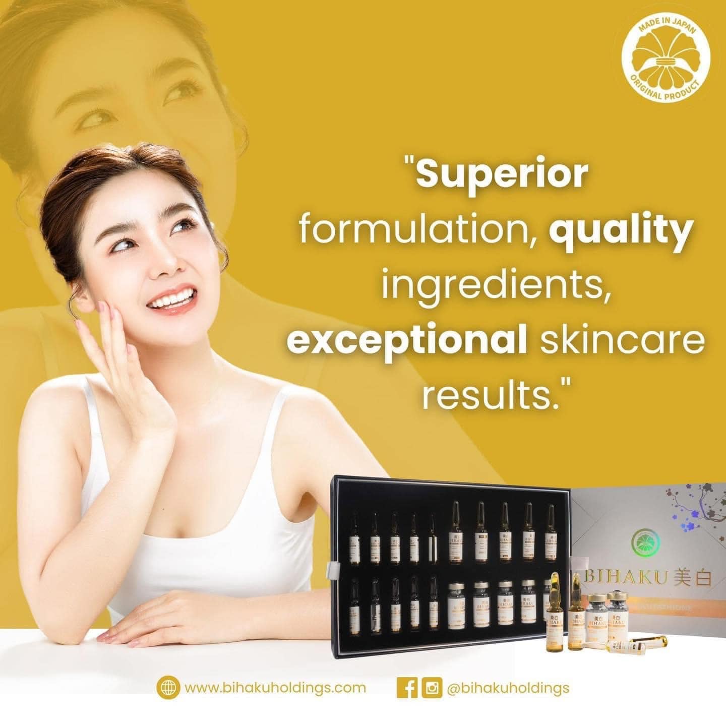 BIHAKU PREMIUM GLUTATHIONE (Japan) Good for 10 Session / Box 3950 box push set 4250 box drip set Boost your immune function w/ Bihaku 😍 WORKS INSIDE & OUT • Premium Whitening