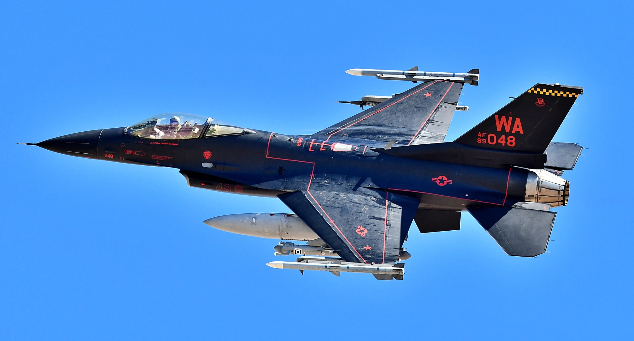 A JASSM-armed U.S. Air Force F-16C assigned to the 157th Fighter