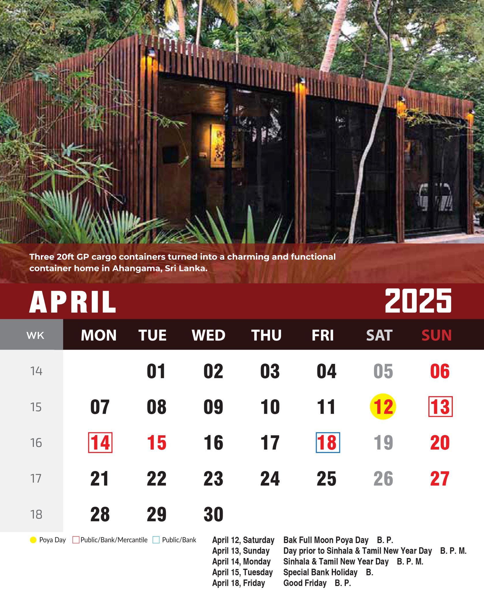 Container - Container conversions Desktop Calendar 🗓️ 2025. Month of ...