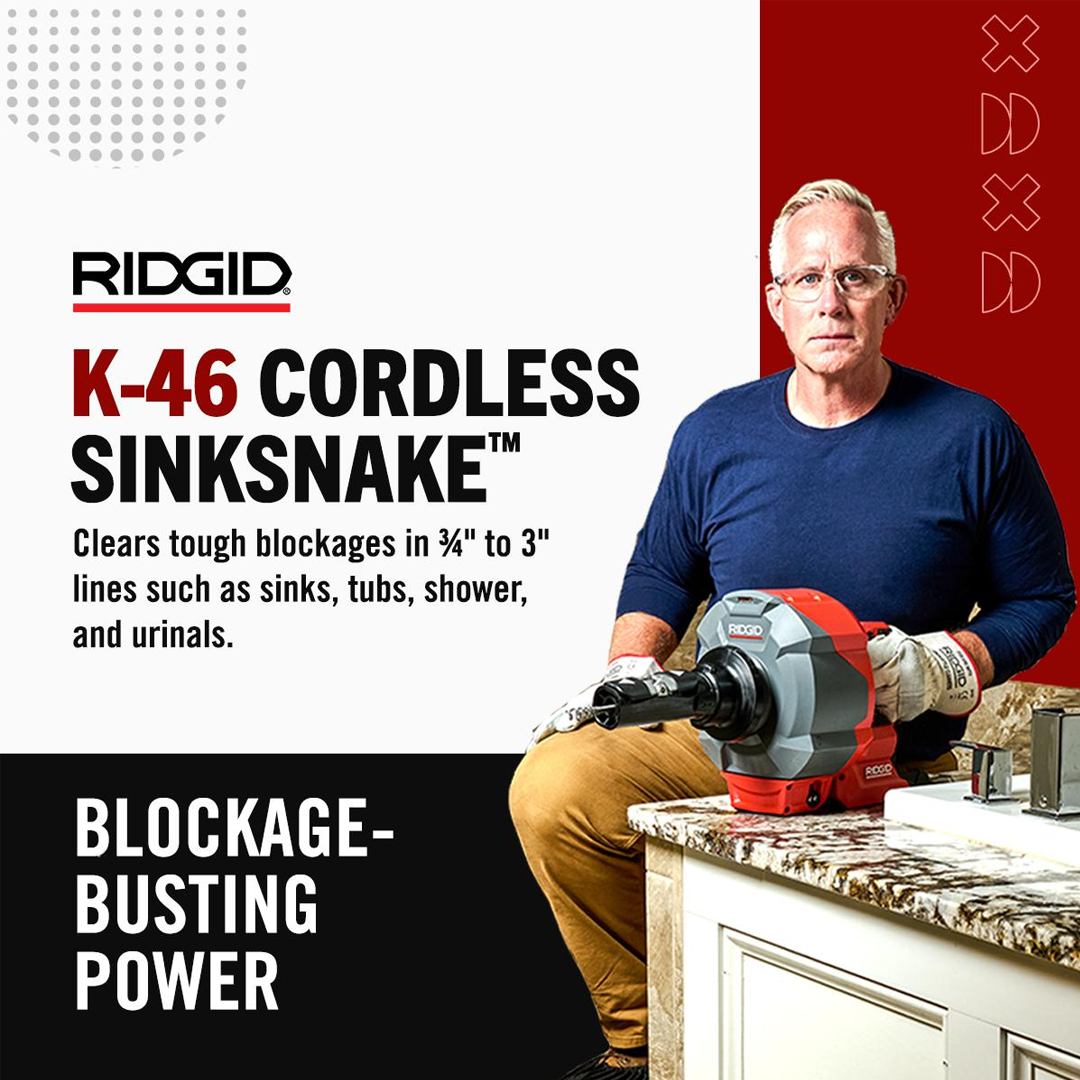 RIDGID - Stay on top of the game with the new RIDGID K-46 Cordless ...