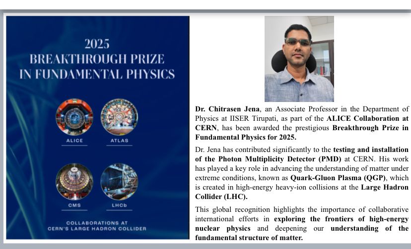 IISER Tirupati - Dr. Chitrasen Jena, Associate Professor... | Facebook