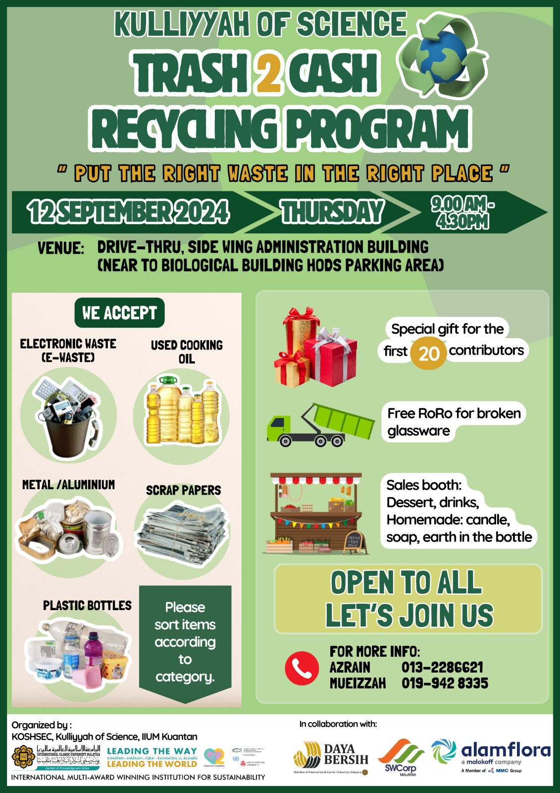 🌍 Trash 2 Cash Recycling... - Kulliyyah of Science, IIUM