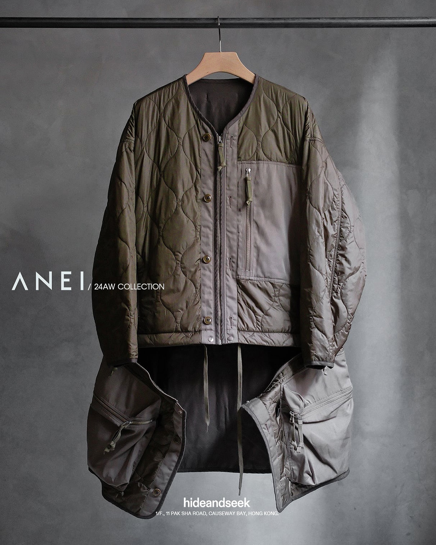 Hide - ANEI / 24AW / M65 Liner 3 Way Jacket / Color: Taupe / Black 