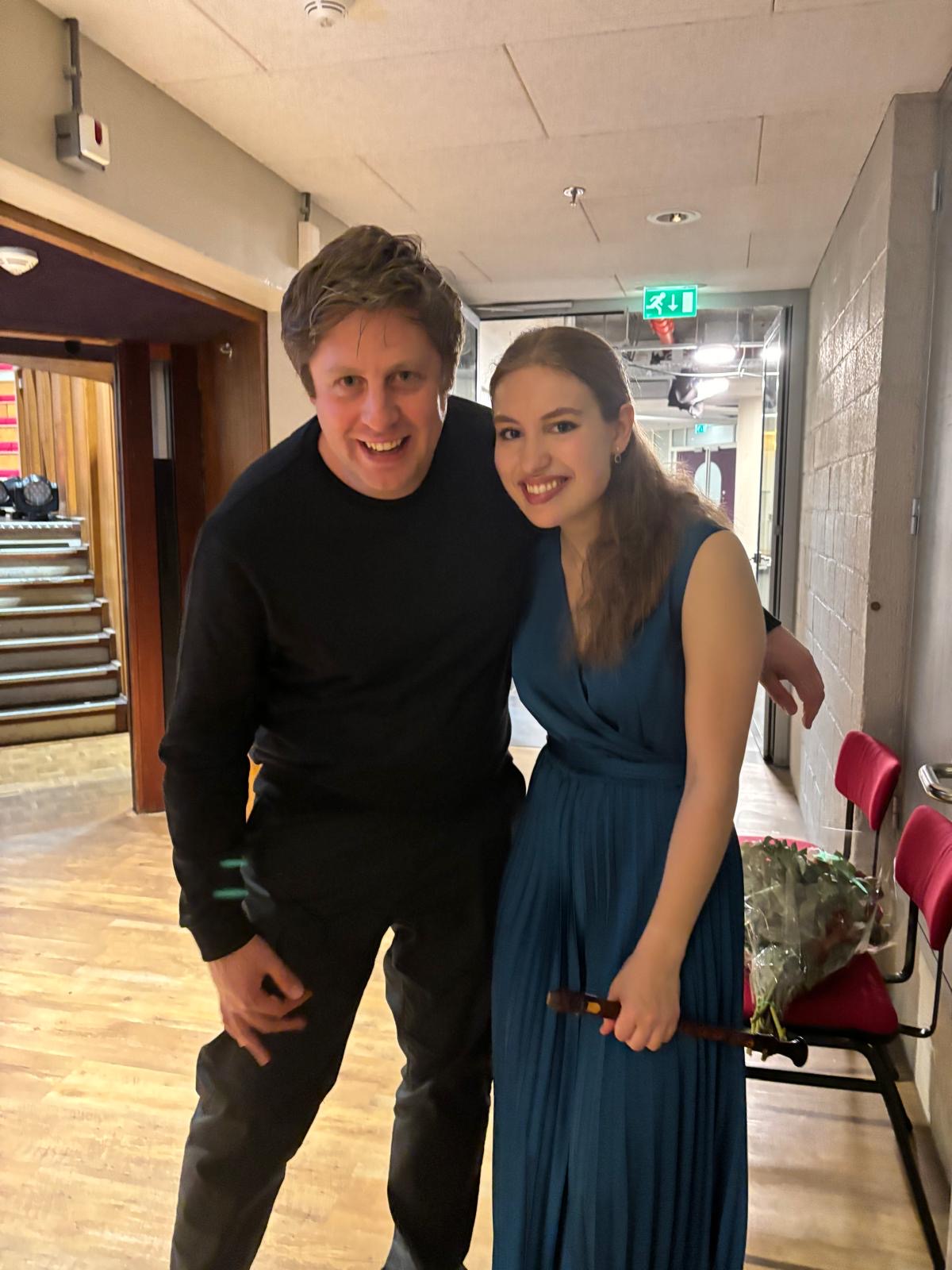 With the composer Reza Namavar, after the premiere of his terrific 