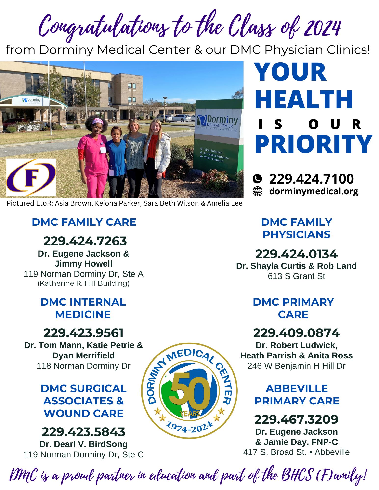 Congratulations to the FHSCCA... - Dorminy Medical Center | Facebook