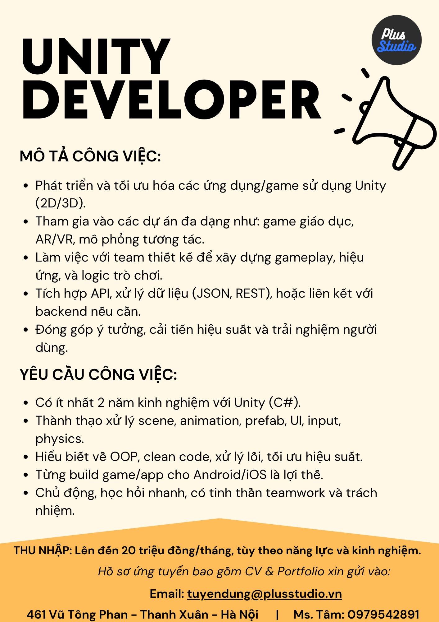 Tuyển Dụng Unity Developer | # 📣 **[TUYỂN DỤNG] UNITY DEVELOPER – CƠ ...