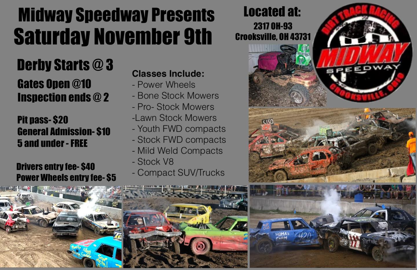 Midway Speedway - ‼️‼️ DEMOLITION DERBY TOMORROW ‼️‼️ We... | Facebook