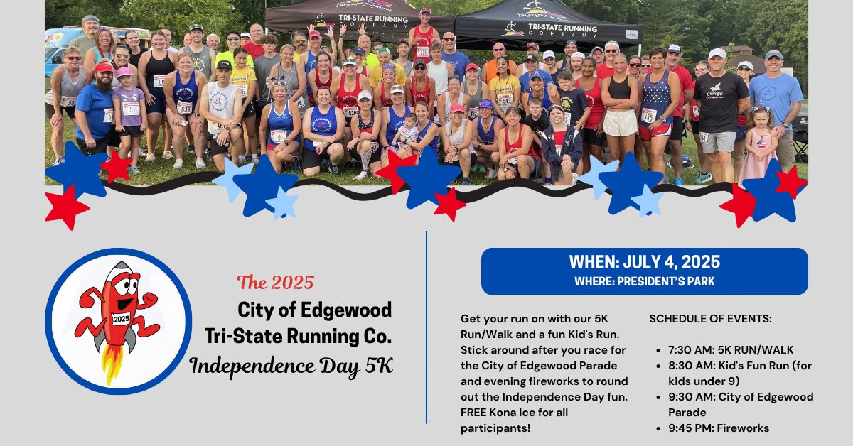The 2025 City of Edgewood/ Tri-State Running Co Independence Day 5K