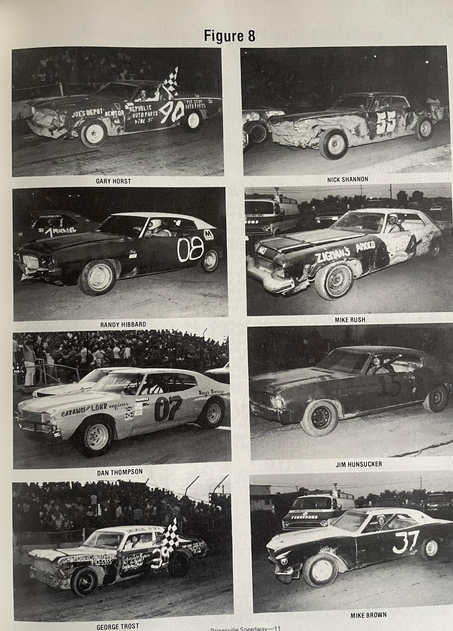 Figure 8 racing at Painesville Speedway in 1982
