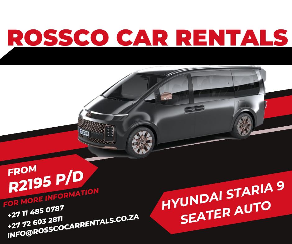 Rossco - Drive in comfort with the 9 seater Hyundai Staria Auto FROM ...