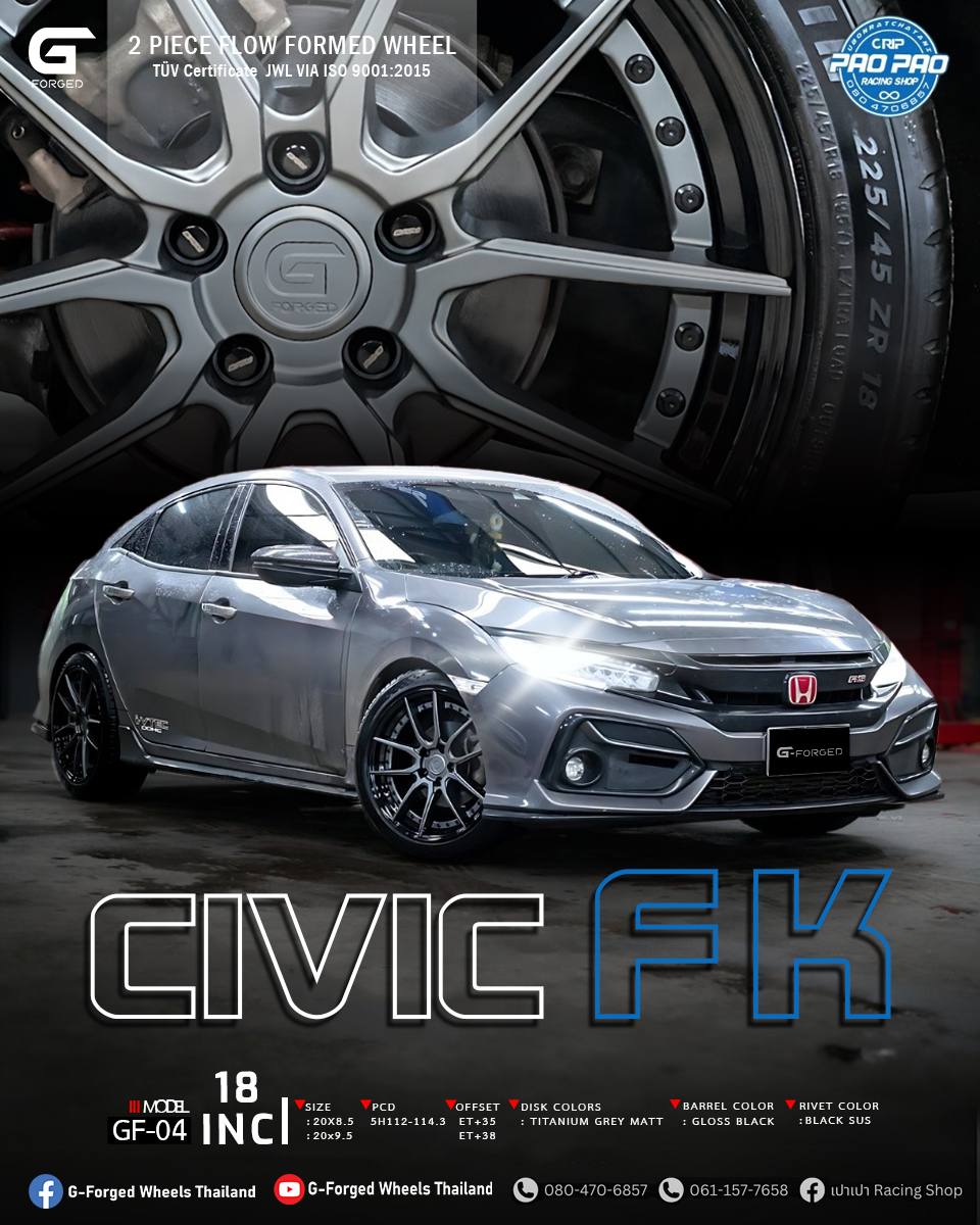 G-Forged - [ CIVIC FK ] ของแทร่ ทรงดี จัดมาแล้ว H Drive + Mono 🔰【WHEEL ...