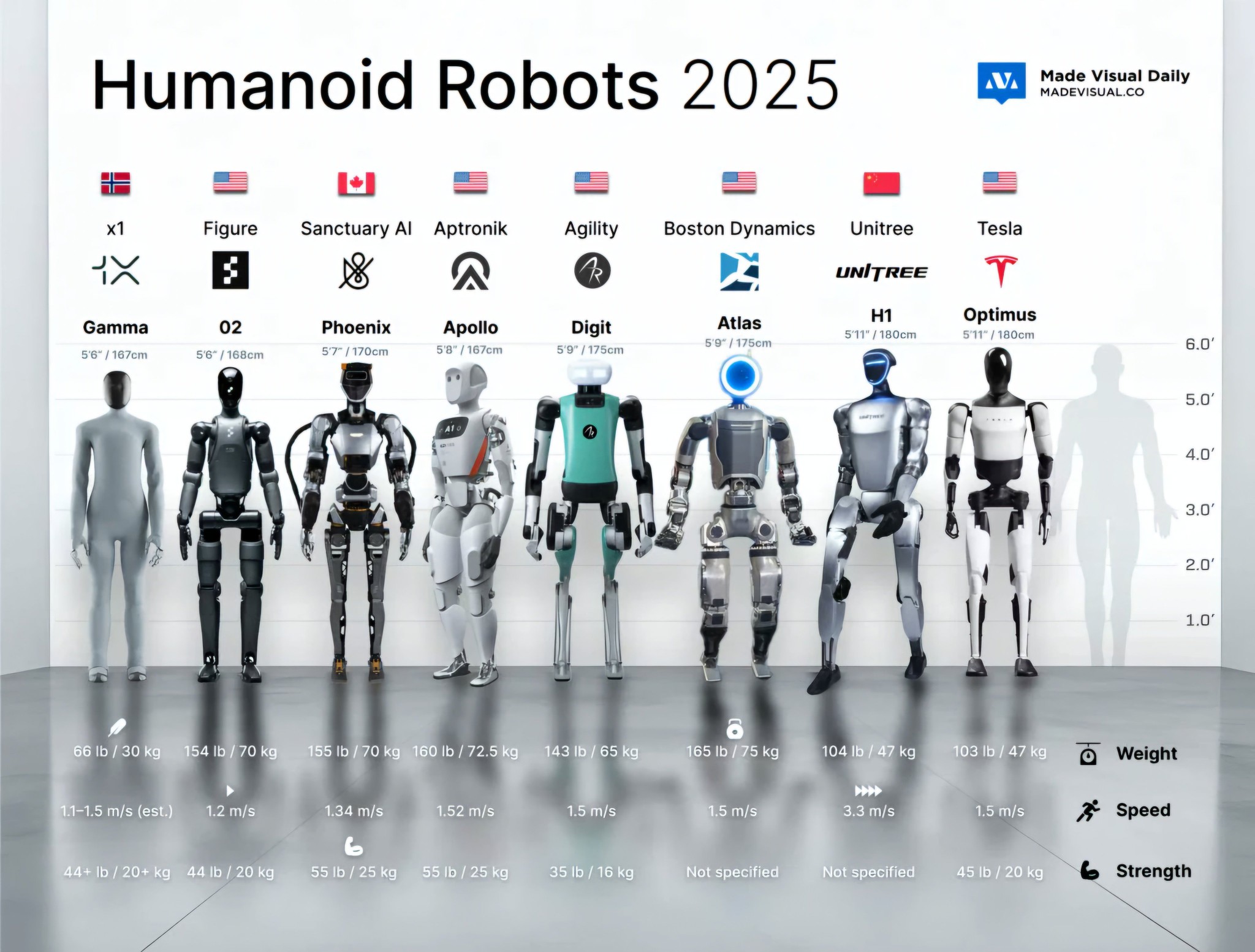 Humanoid Robots of 2025 🤖 (Height | Speed | Strength) 1
