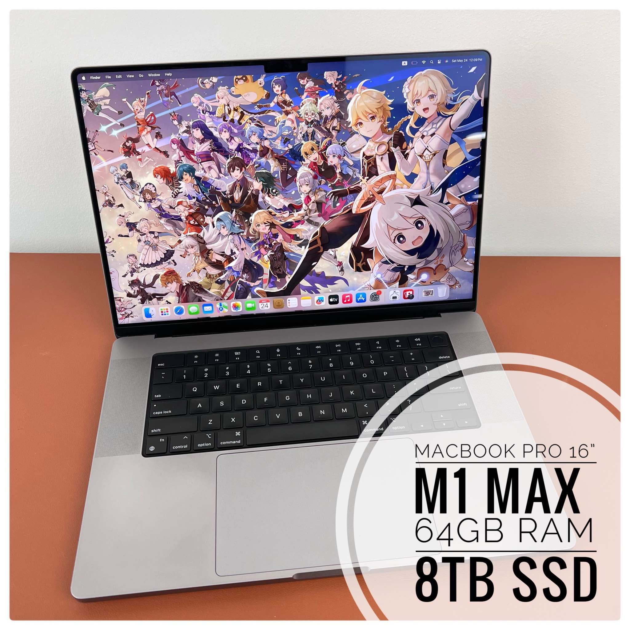 MacBook Pro 16” M1 Max Chip 64GB RAM 8TB SSD Comes with type 