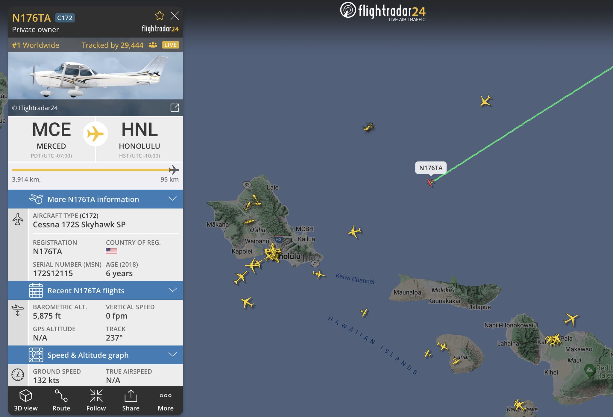 After 4,000km and 17 hours over... - Flightradar24.com