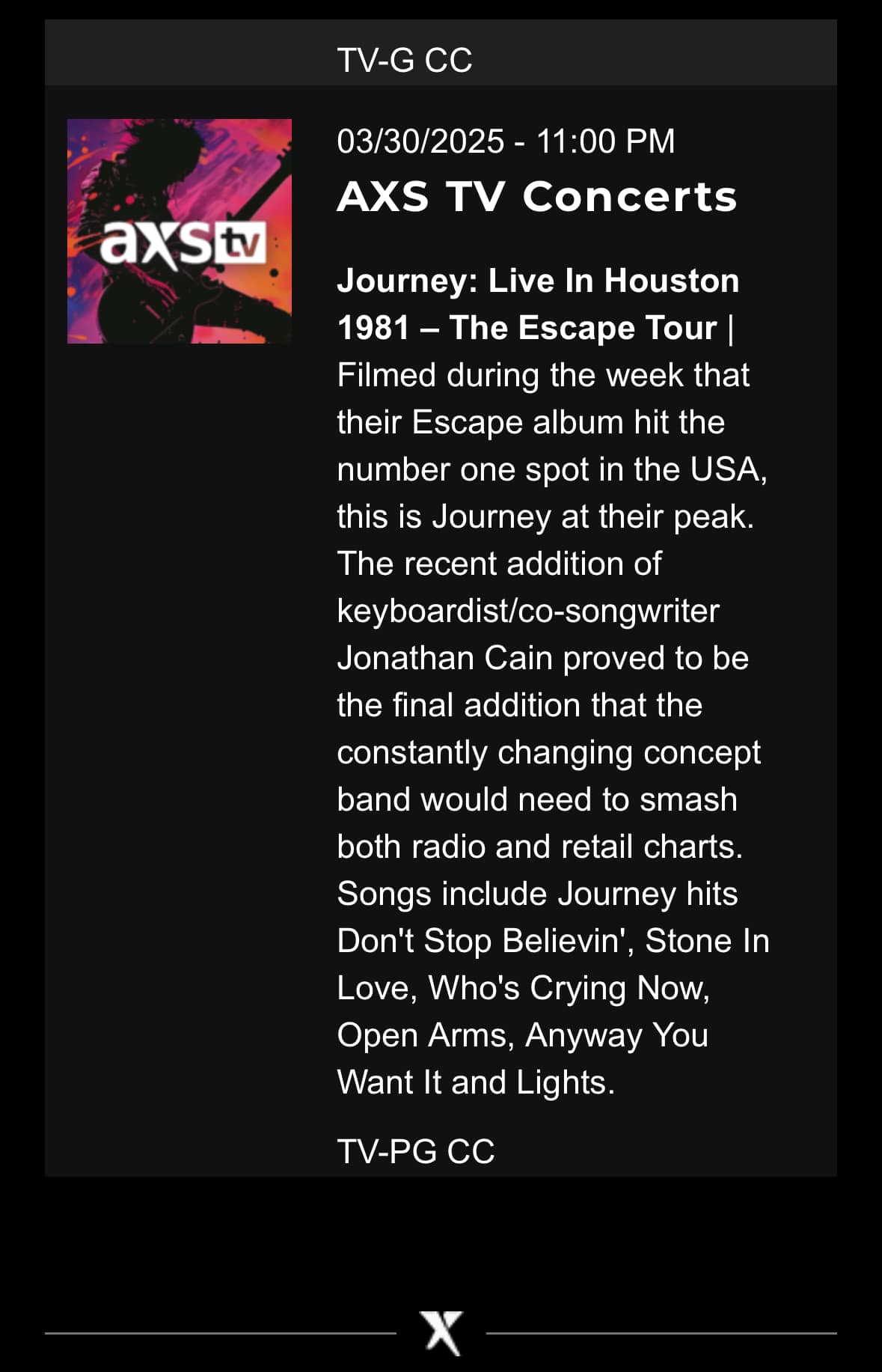 Tonight on AXS TV.... - Still They Ride - Tribute to Journey | Facebook