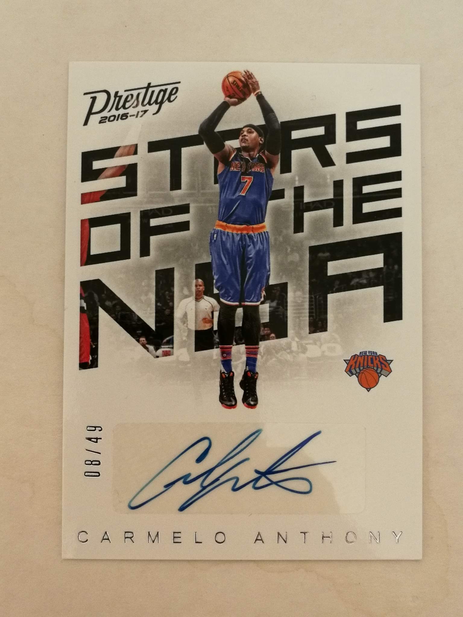 Carmelo Anthony Panini Autograph Auto /49 card New York Knicks 