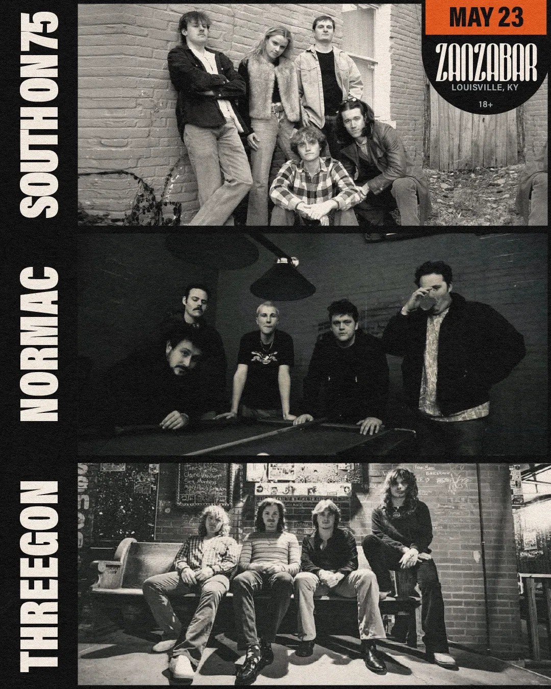 TONIGHT! Catch South on 75, Normac, and Threegon - tickets