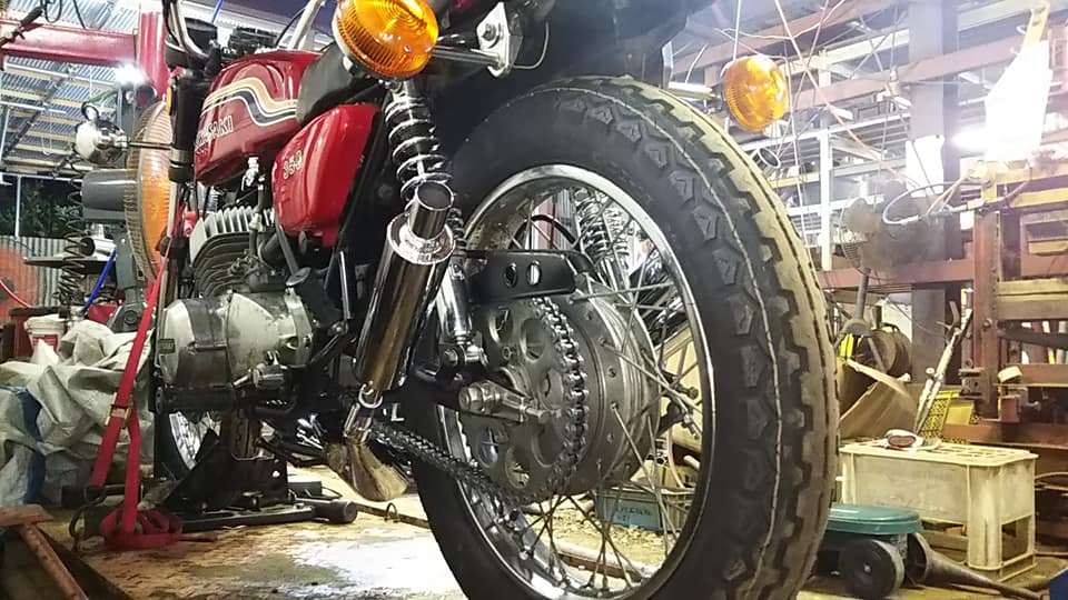 350ss 用、フルメッキ 爆竹チャンバー ￥158000 （ KH250-400 同額