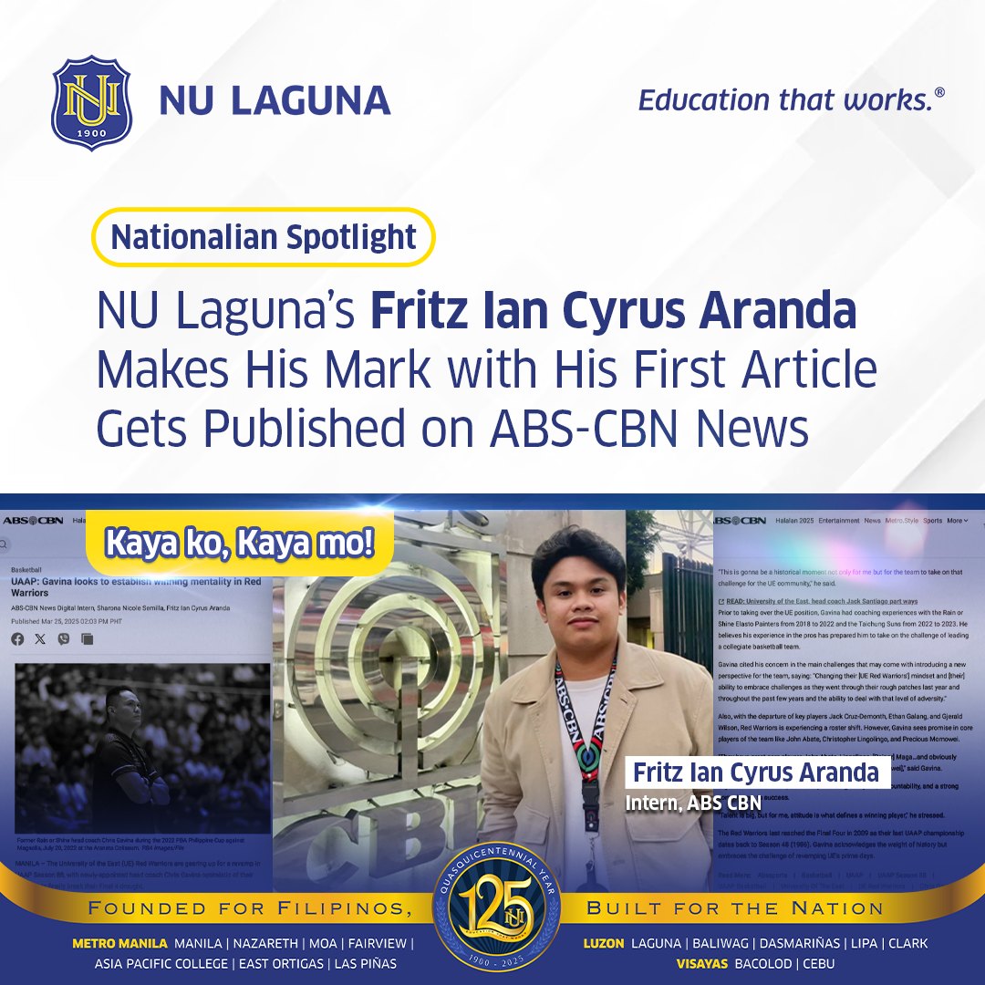 NU Laguna - NU Laguna’s Fritz Ian Cyrus Aranda is making waves as he ...