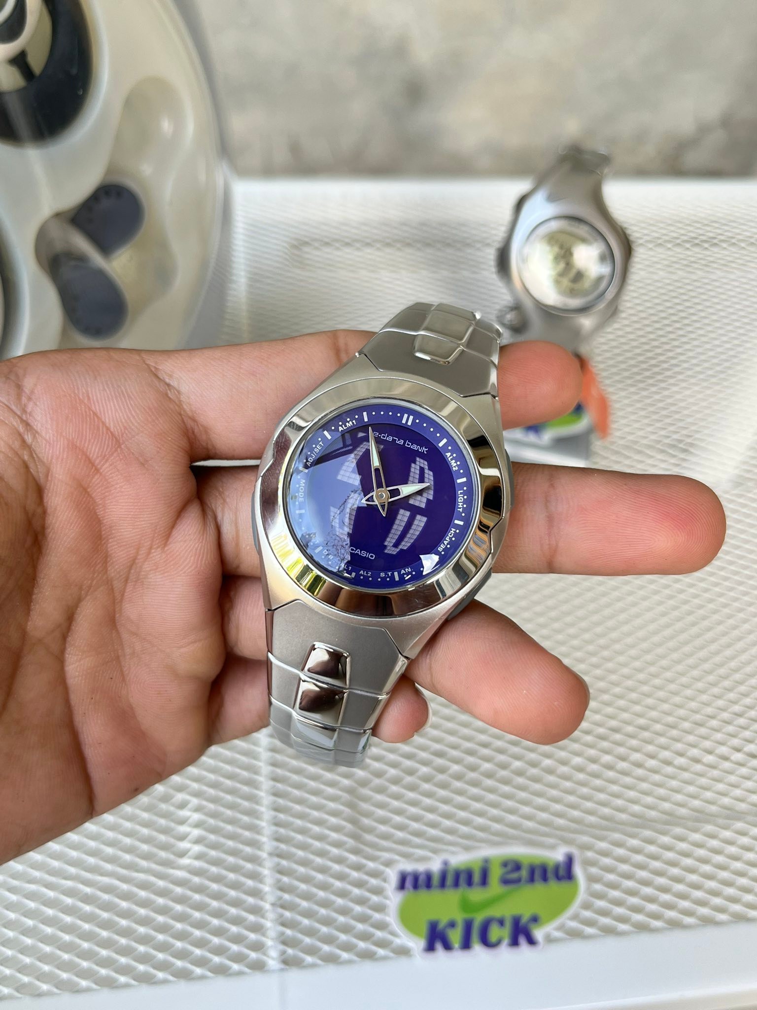 Super rare vtg CASIO EDB-300 E-DATA BANK BLUE