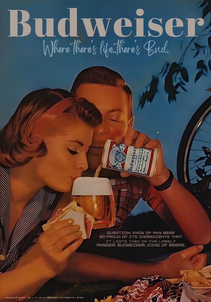 Enjoying American made Budweiser in the 70 s