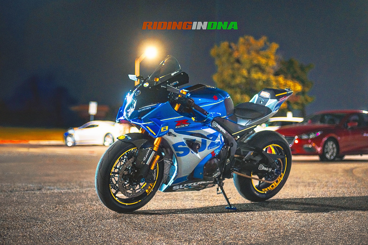 A 17 GSXR1000R and a 14 ZX14. Having a little fun.