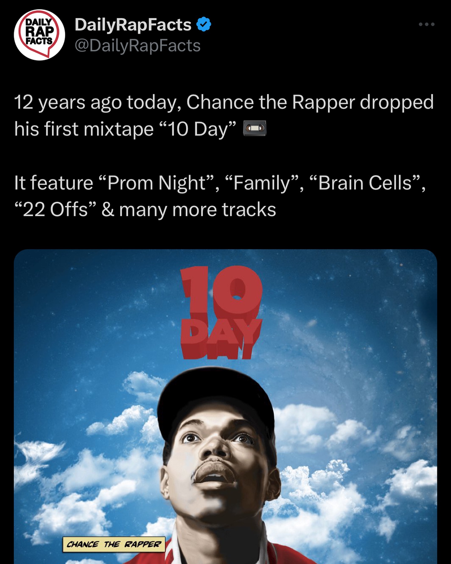 On this day in 2012, Chance the Rapper dropped his debut mixtape