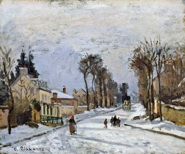 Camille Pissarro、LA GRAND'ROUTE, LOUVECI Camille Pissarro (1830-1903) The Road to Versailles at