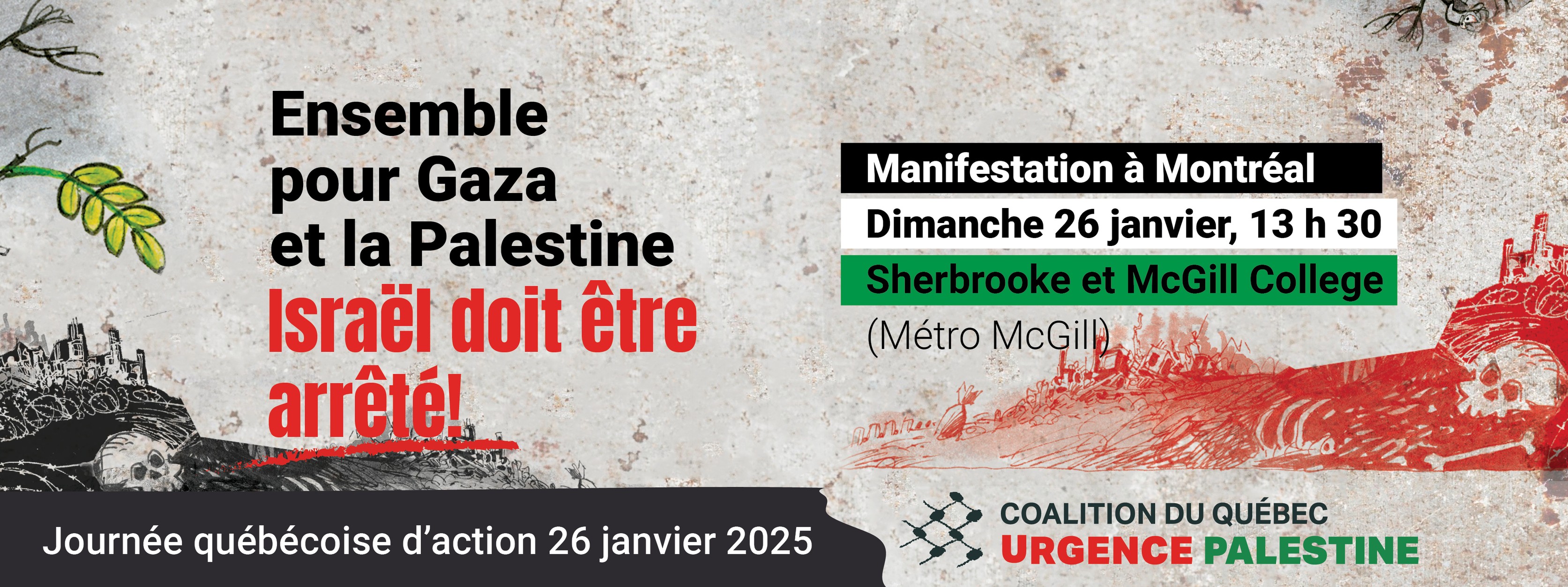 Contingent CSN - Manifestation pour la Palestine