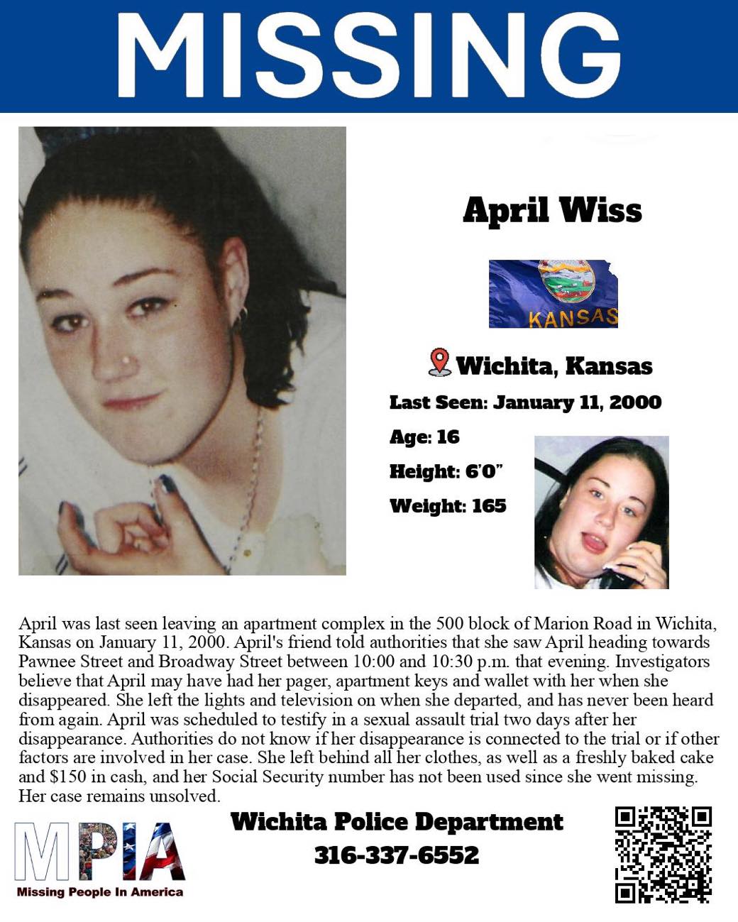 April was last seen leaving an... - Missing People In America