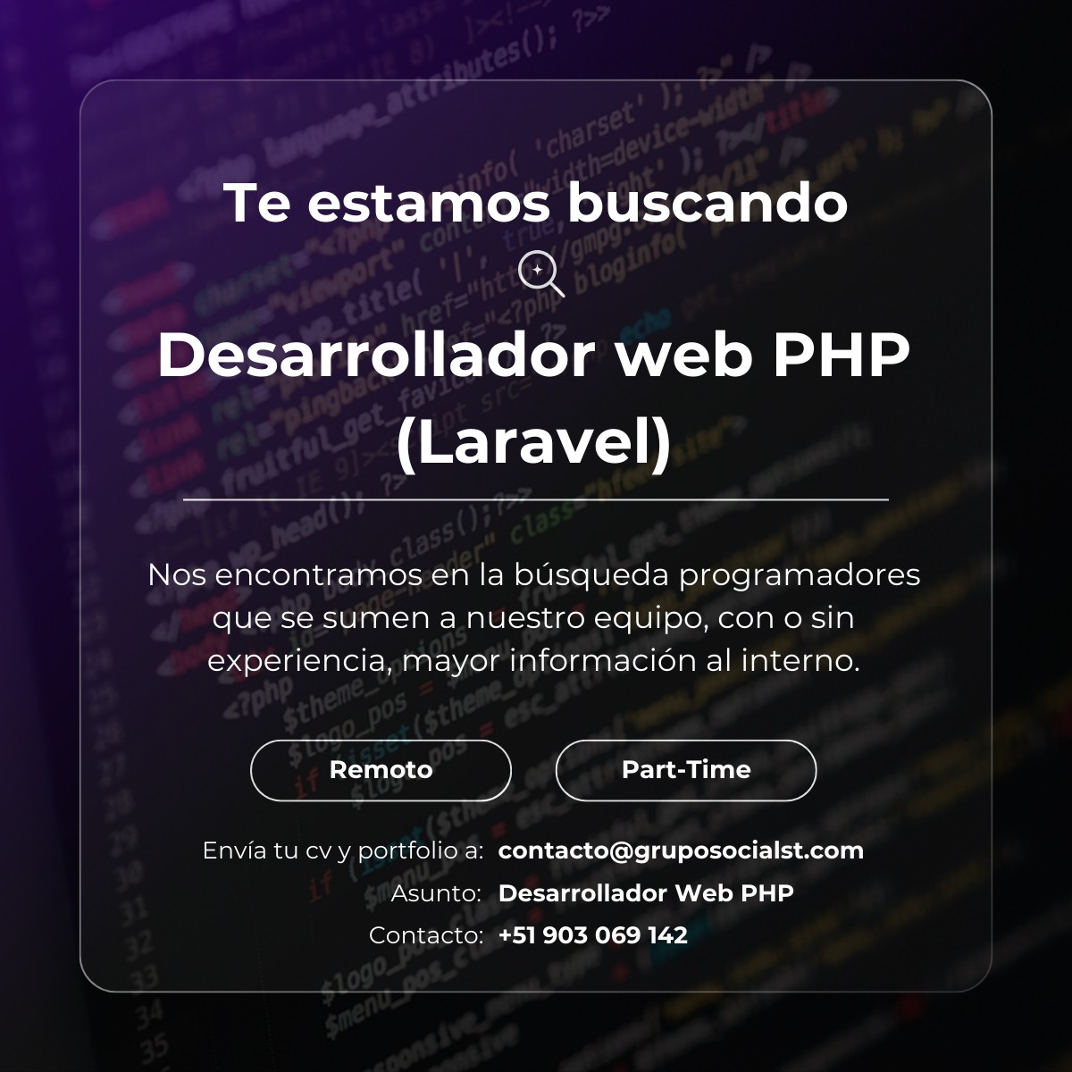 Programadores PHP | 💻 Buscamos Desarrollador PHP/Laravel para sumar a ...
