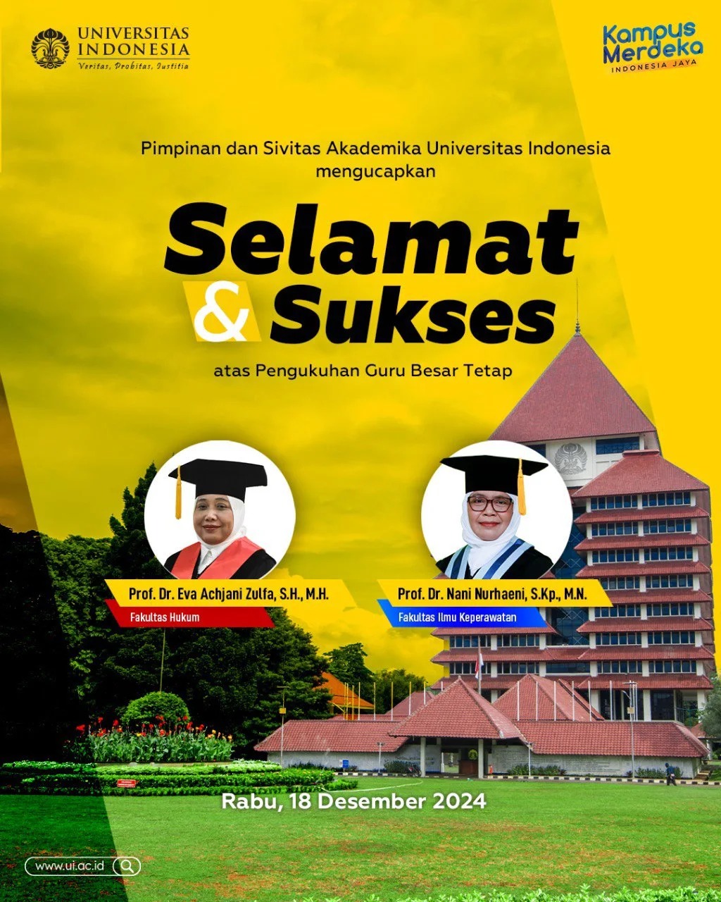 Selamat dan sukses atas pengukuhan... - Universitas Indonesia | Facebook