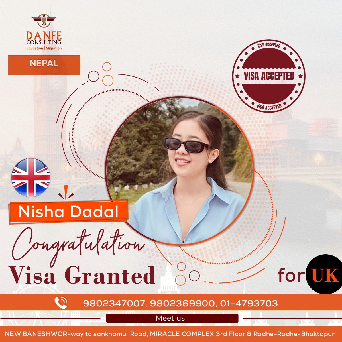 Danfe Consulting Kathmandu - 🎉 Huge Congratulations to Miss NISHA DADAL ...