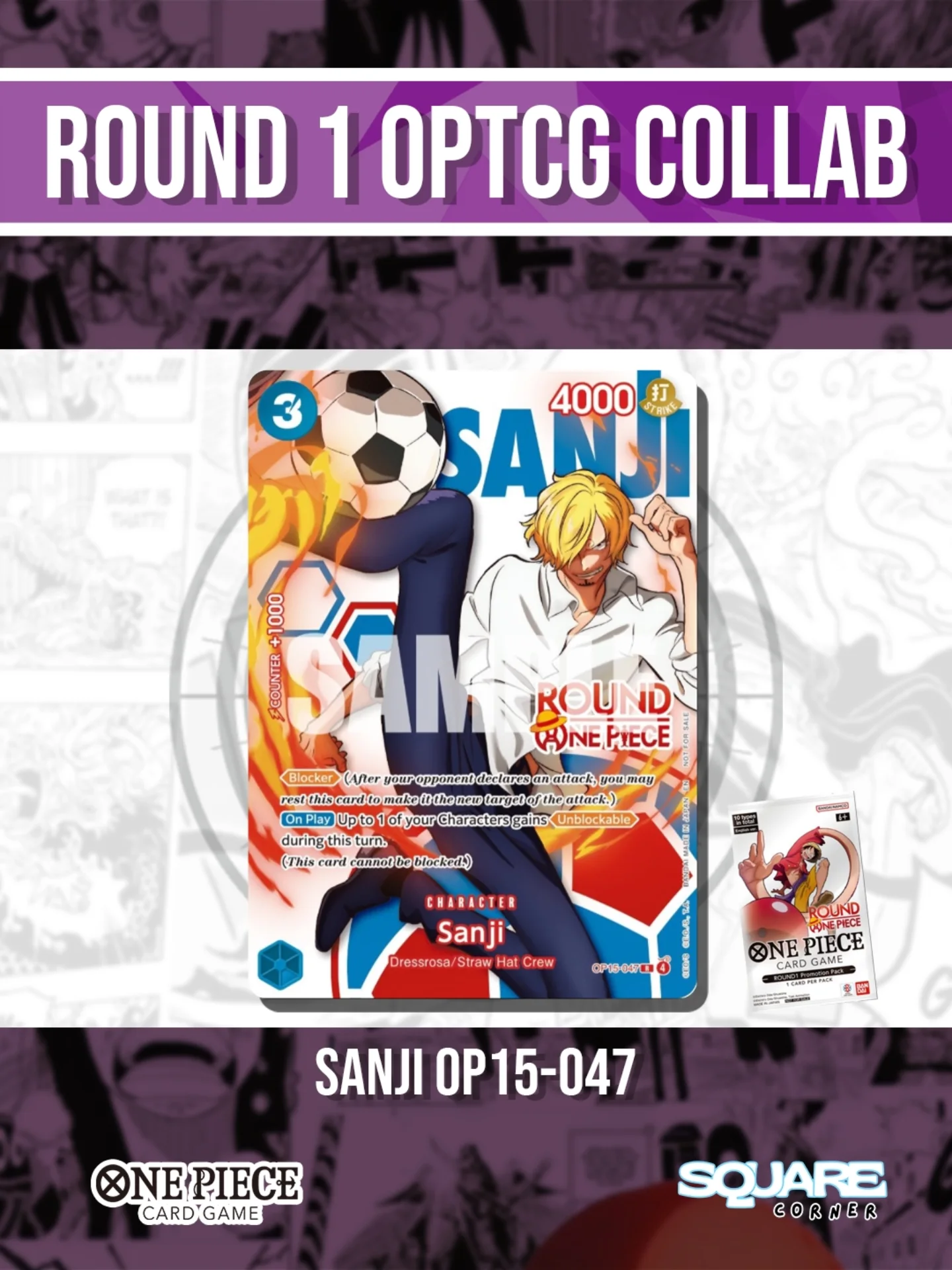 ONE PIECE 「サンジ ティーシャツ」 ROUND1ワンピースラウンドワン ONE