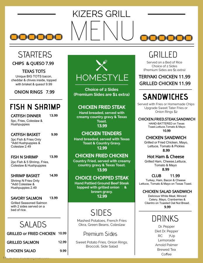 Kizer's Grill - ⭐️ NEW MENU ITEMS ⭐️ SAlADS are Back with... | Facebook