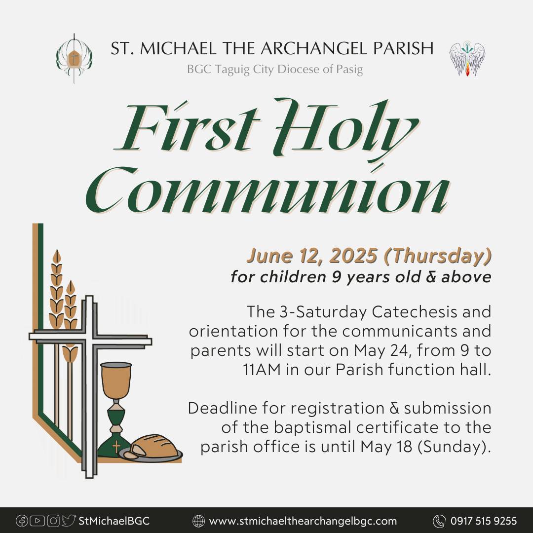 St. - ANNOUNCEMENT | FIRST COMMUNION The First Holy Communion in our ...