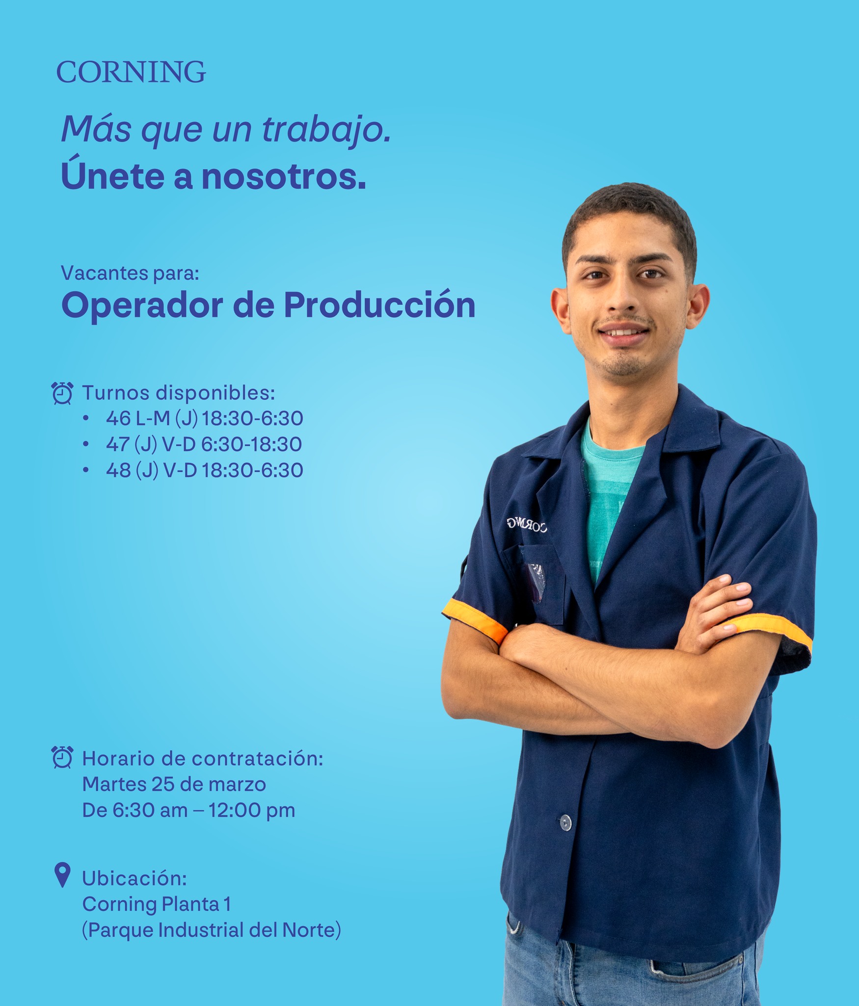 Corning - 🚨¡REYNOSA, estaremos contratando Operadores de Producción ...
