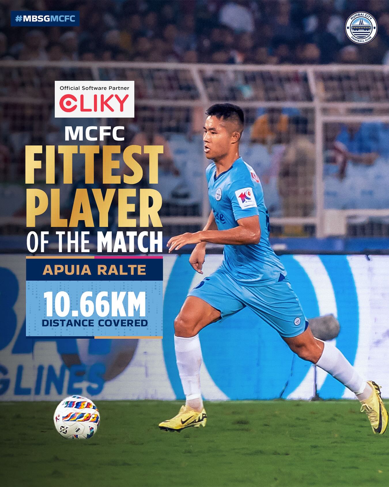 Mumbai City FC - Apuia Ralte was yet again adjudged the...